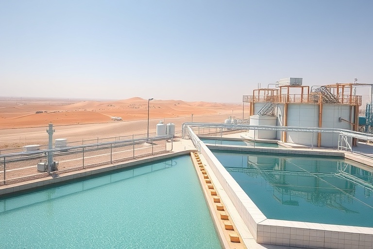 Water treatment facility in the desert